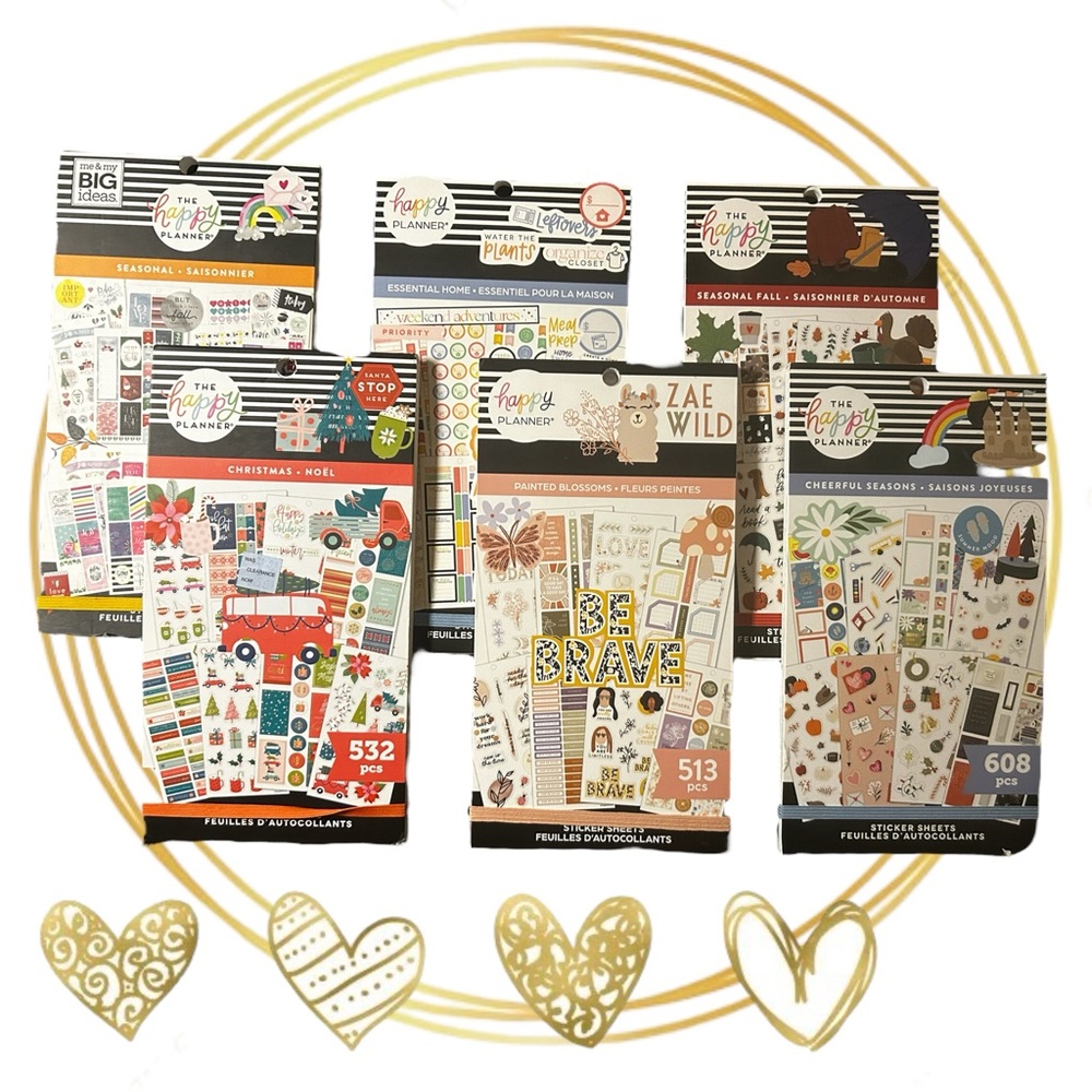 6 Brand New The Happy Planner Stickerbooks Bundle Deal